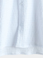 Camisa informal de manga corta con bolsillo de color liso de verano para hombre