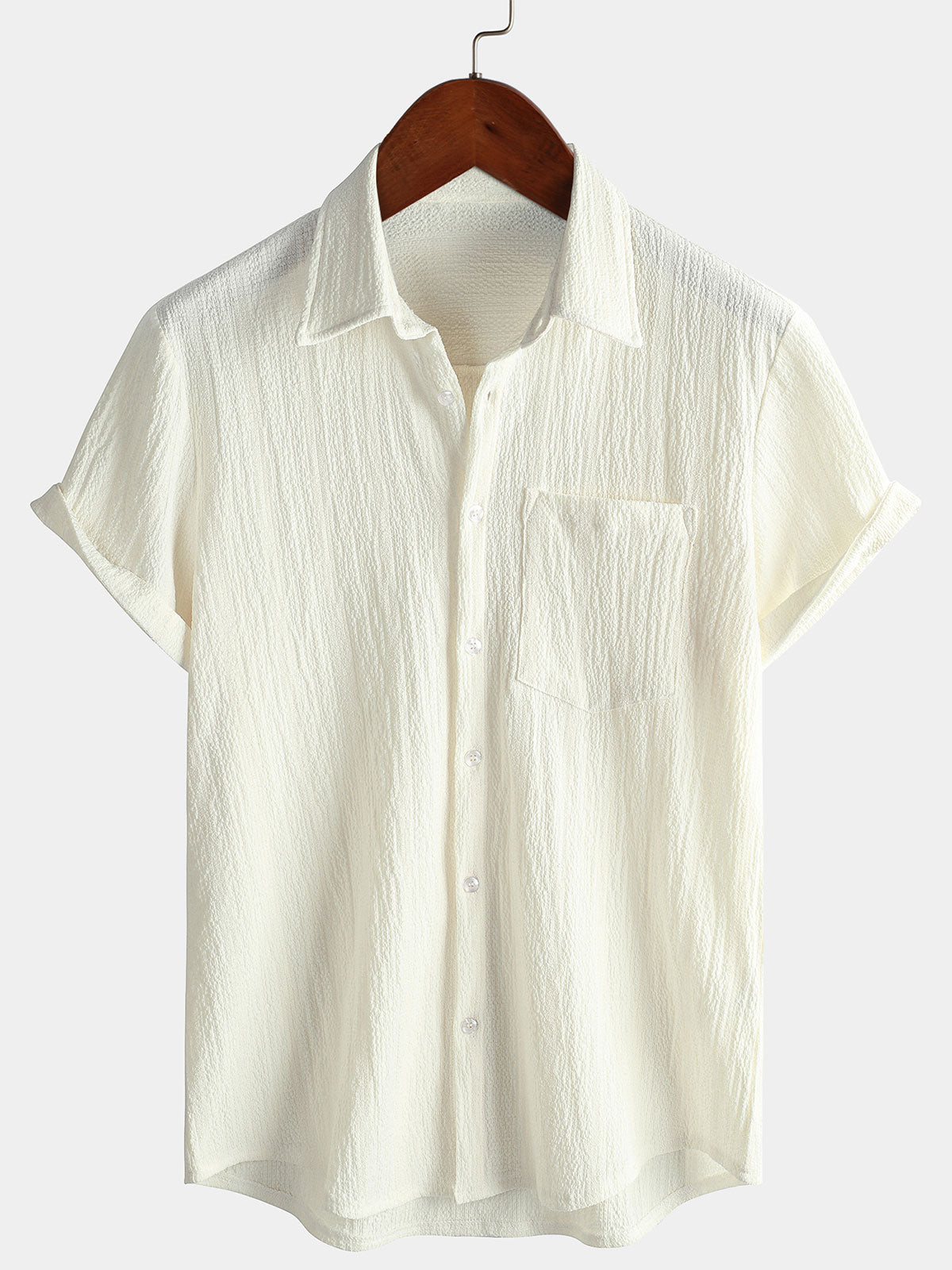 Camisa informal de manga corta con bolsillo de verano para hombre