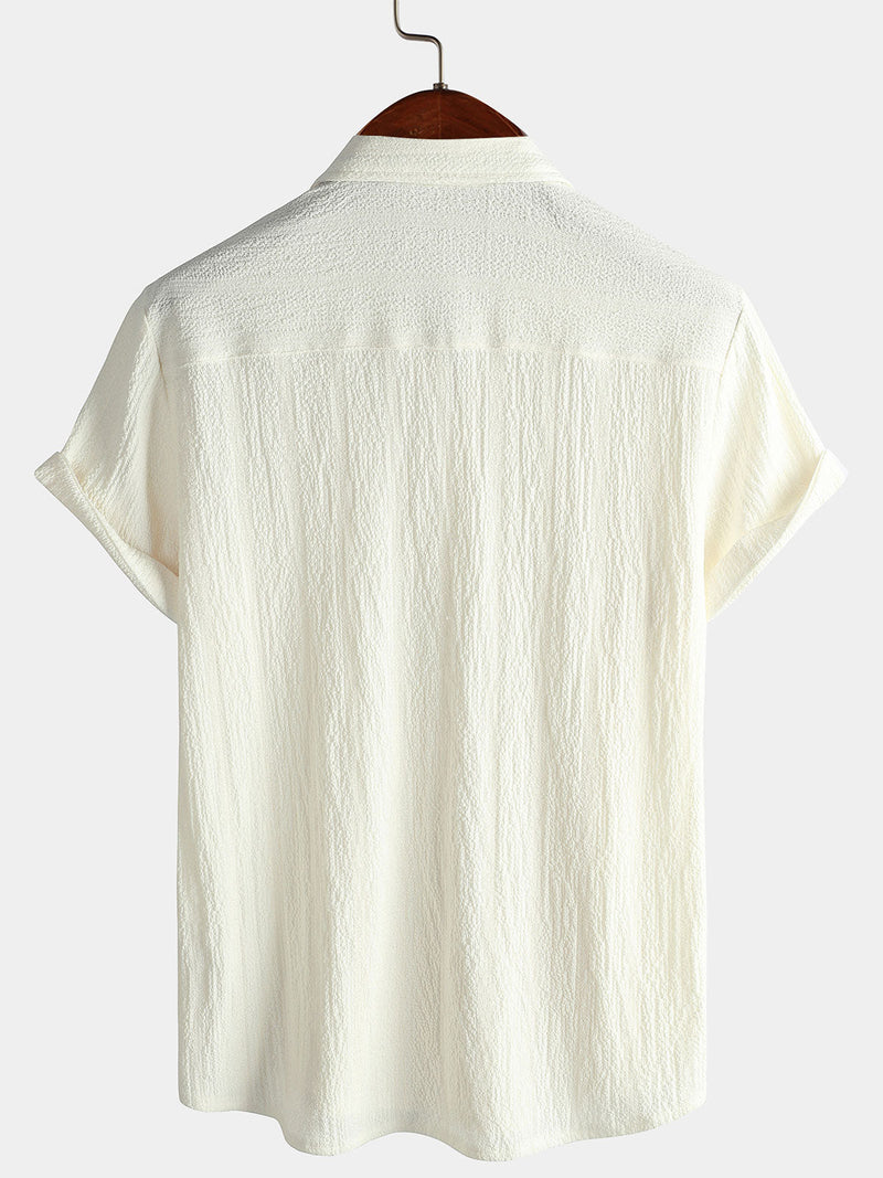 Camisa informal de manga corta con bolsillo de verano para hombre