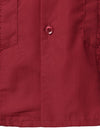 Camisa guayabera cubana de manga corta roja con bolsillo para hombre