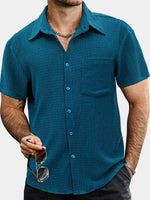 Camisa informal de manga corta con bolsillo de verano para hombre