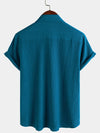 Camisa informal de manga corta con bolsillo de verano para hombre