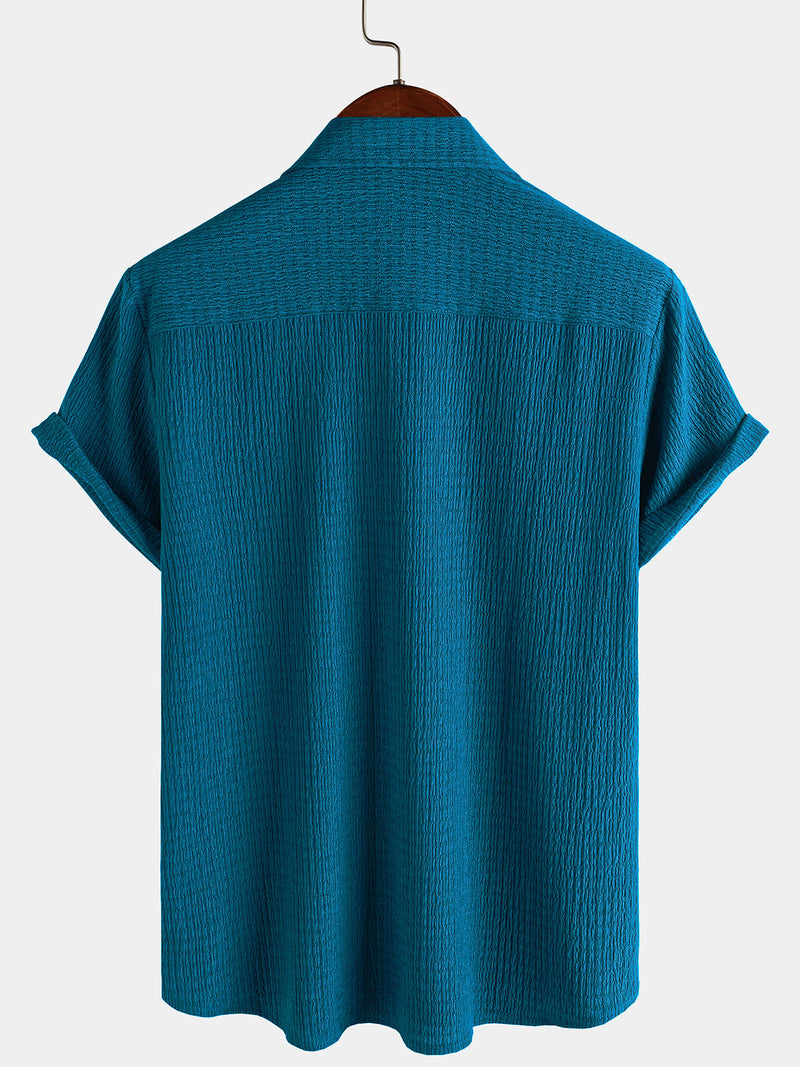Camisa informal de manga corta con bolsillo de verano para hombre