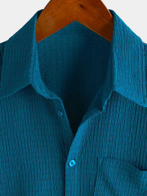 Camisa informal de manga corta con bolsillo de verano para hombre