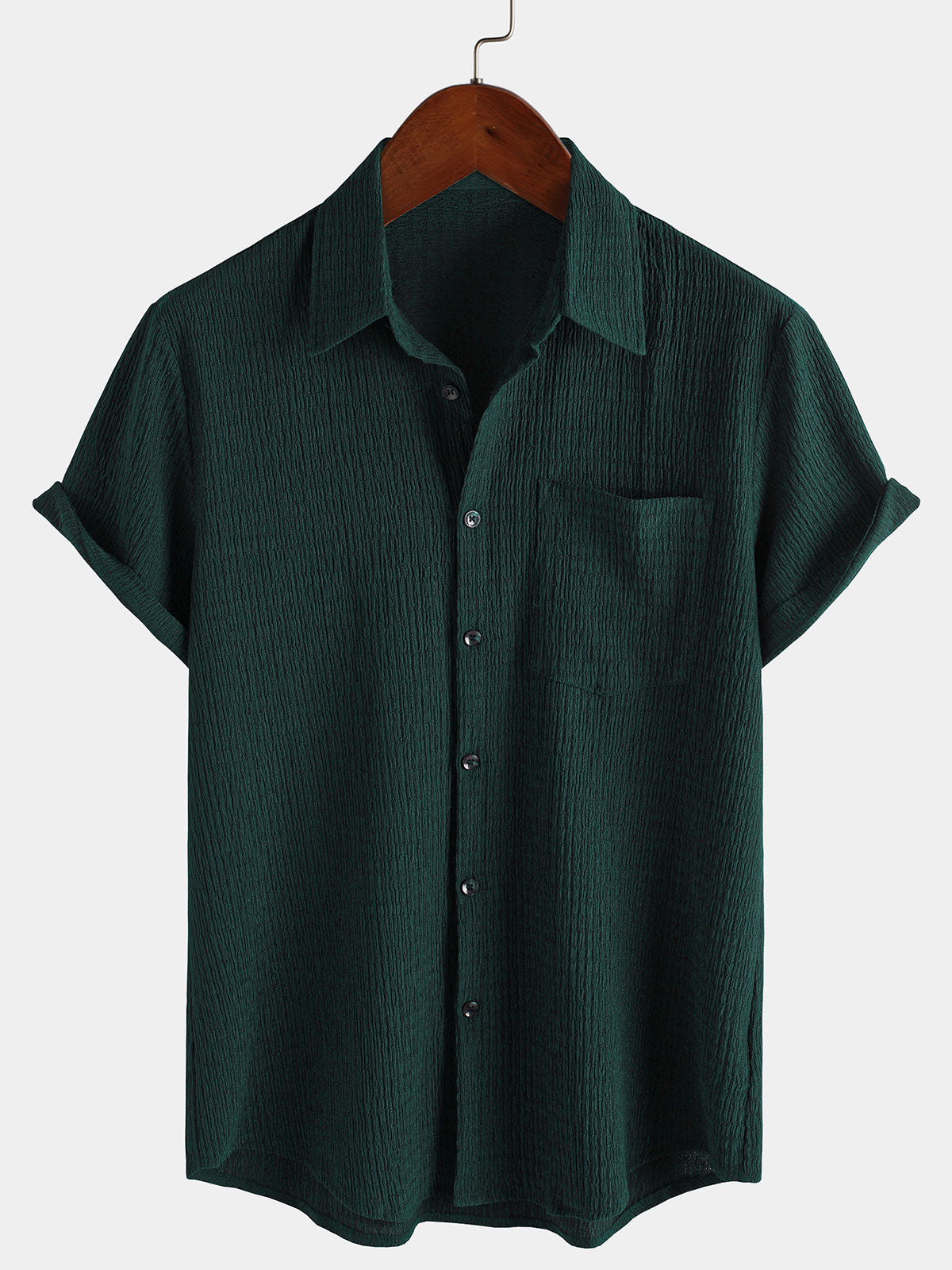 Camisa informal de manga corta con bolsillo de verano para hombre