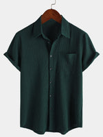 Camisa informal de manga corta con bolsillo de verano para hombre