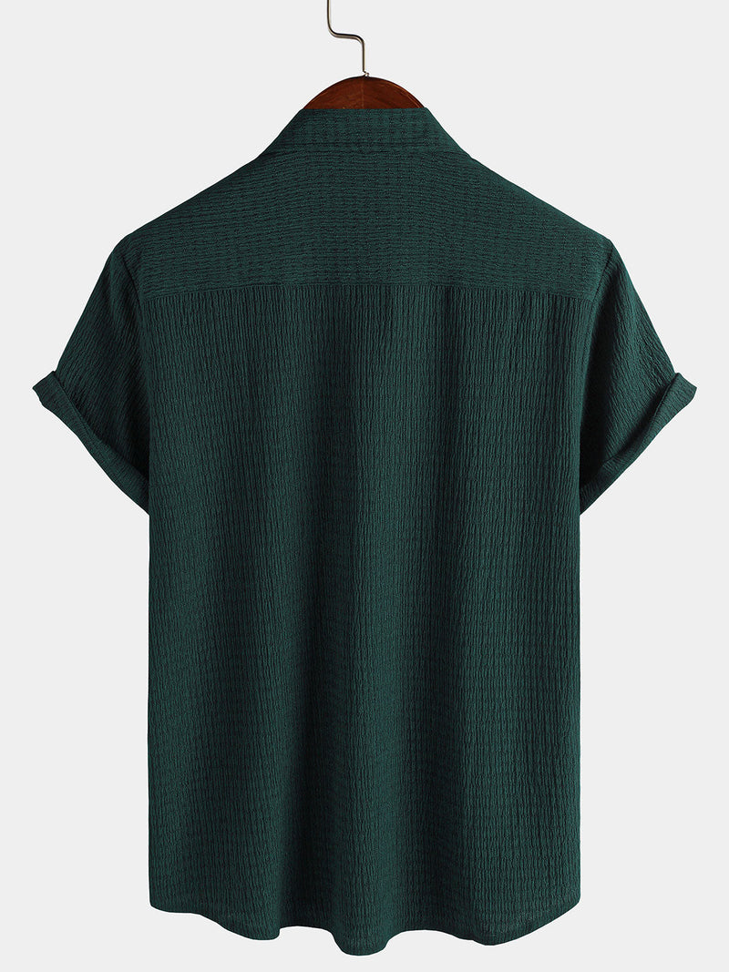 Camisa informal de manga corta con bolsillo de verano para hombre