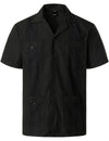 Conjunto de camisa y pantalones cortos a juego de guayabera cubana de manga corta con botones para hombres en tallas grandes