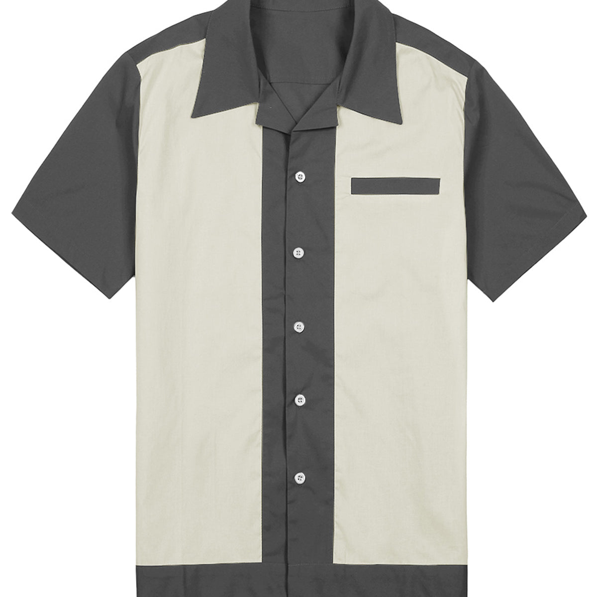 Men's 50's Retro Casual Vintage Camp Bowling Short Sleeve Shirt